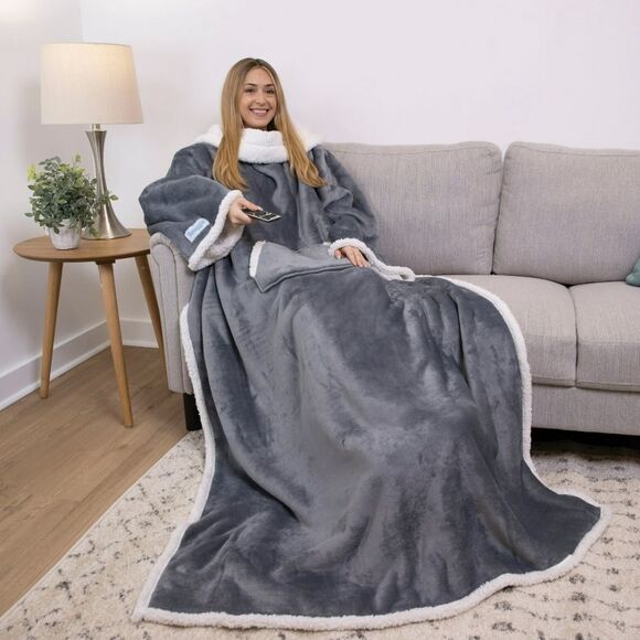 Snuggie Sherpa, the original wearable blanket with sleeve, One Size. Cha… - Picture 3 of 13